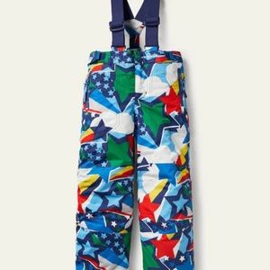 Mini Boden All Weather Waterproof Star Rainbow Pants w Suspenders